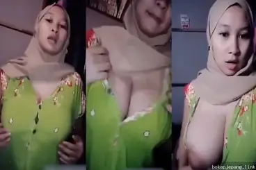 Hijab Daster Hijau Sange Berat, Memek Basah Minta Dihajar